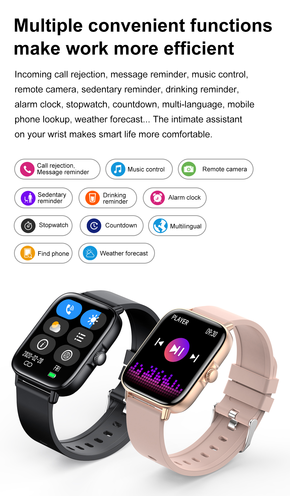 T46S Call & Temperature Smart watch