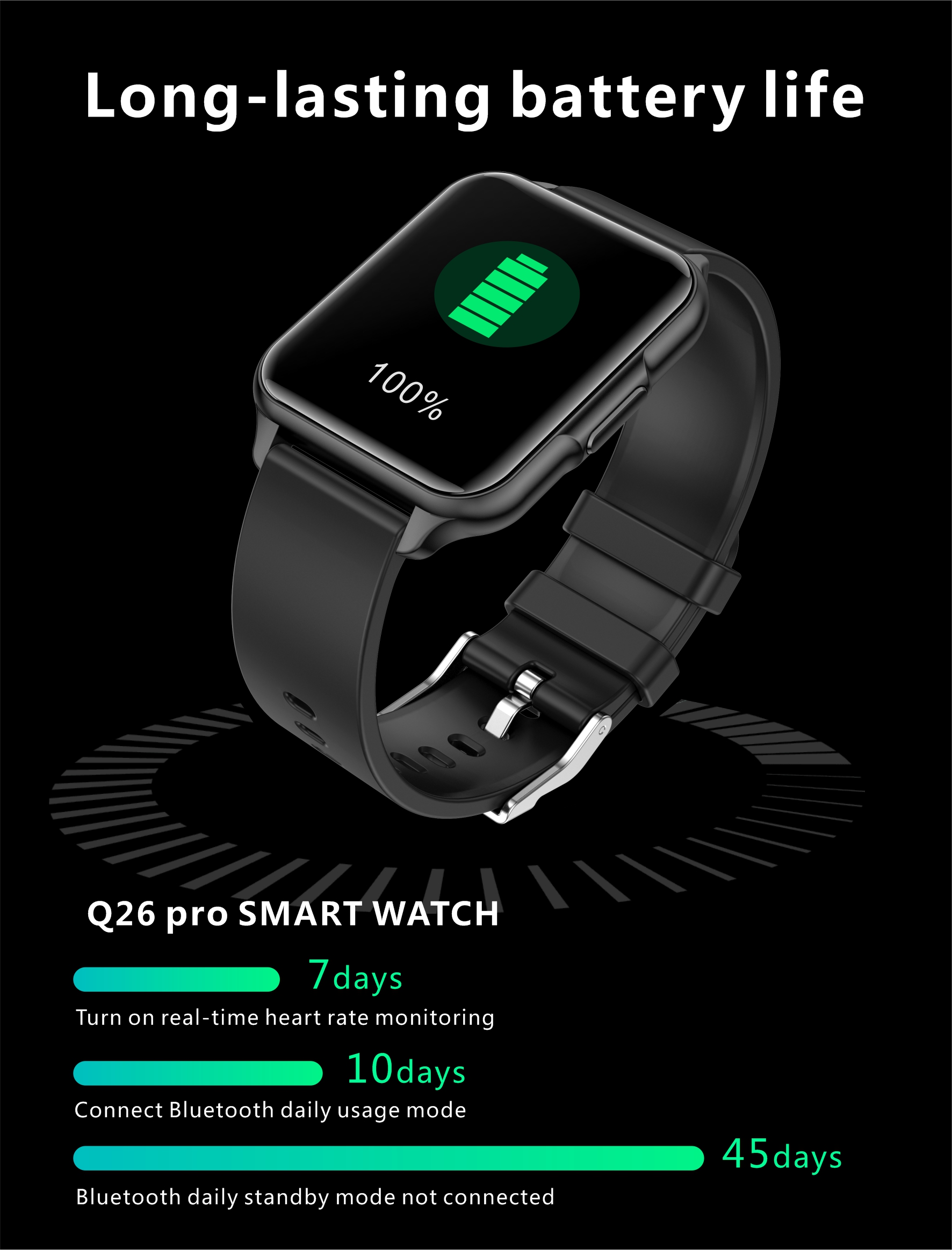 Q26 Pro Mini Blood Oxygen Heart Rate Smart Band