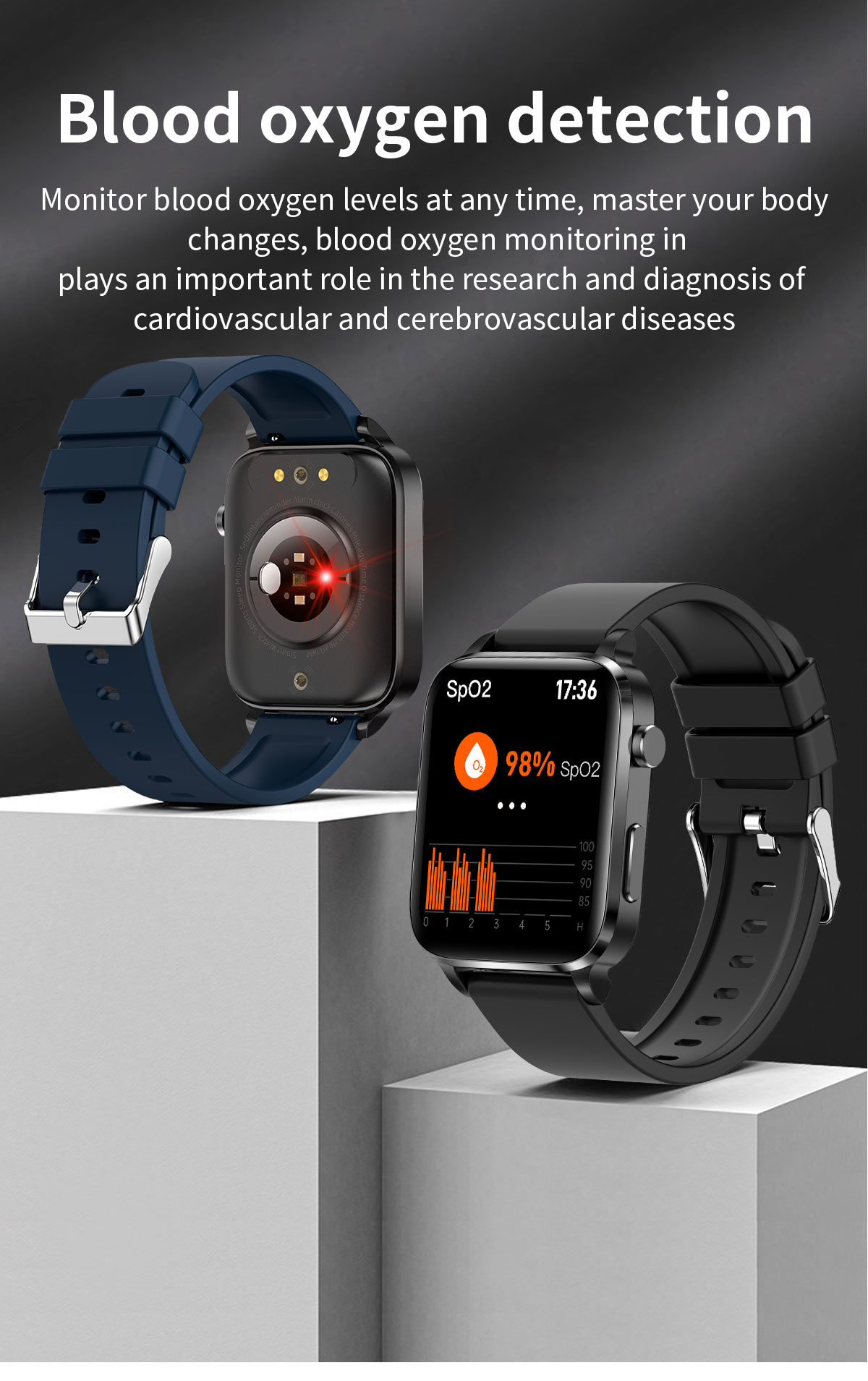 E100 Medical Laser Physiotherapy Blood Glucose Health Smart Watch 